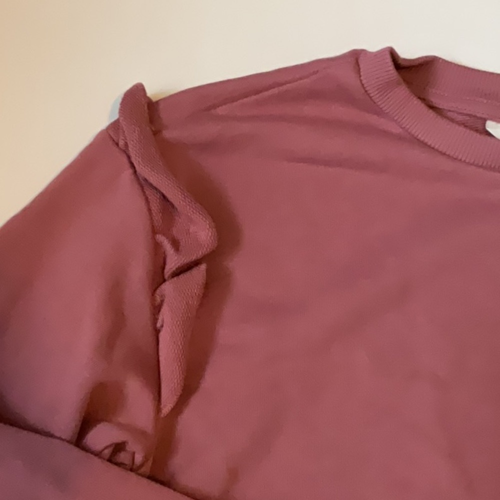 H&M Kids Pink Ruffle Terry Sweatshirt - Picture 3 of 7